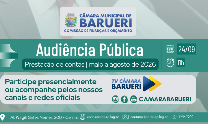 Audiência pública avalia como a Prefeitura usou o dinheiro público
