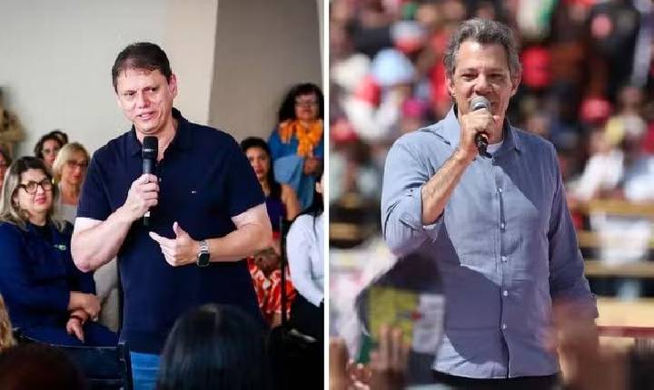 Datafolha em SP: Tarcísio, 45%; Haddad, 27%