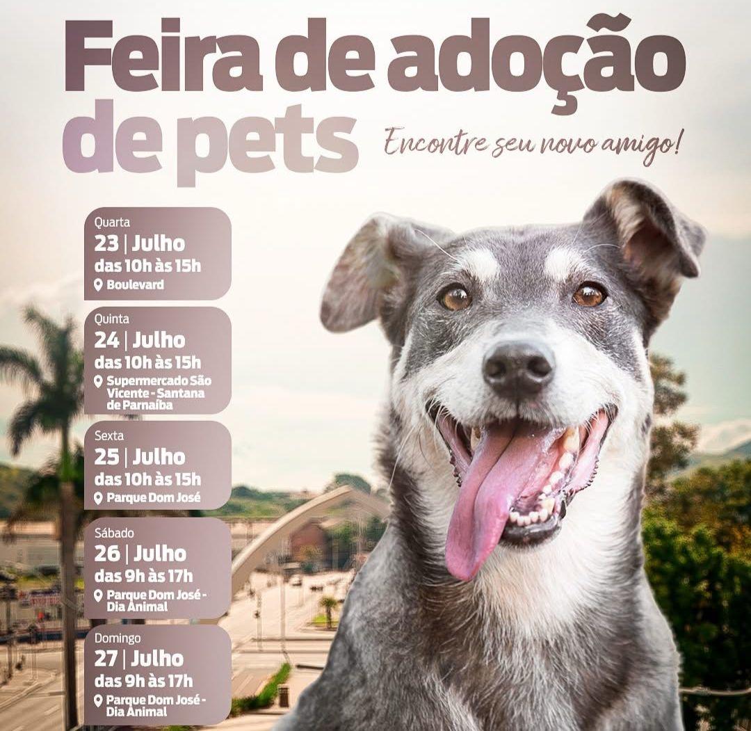 Entre os dias 23 e 27 de julho a Prefeitura de Barueri vai realizar a “Feira de adoção de Pets”