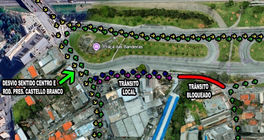 Semurb e ViaOeste bloqueiam temporariamente a rua Duque de Caxias para obras de drenagem
