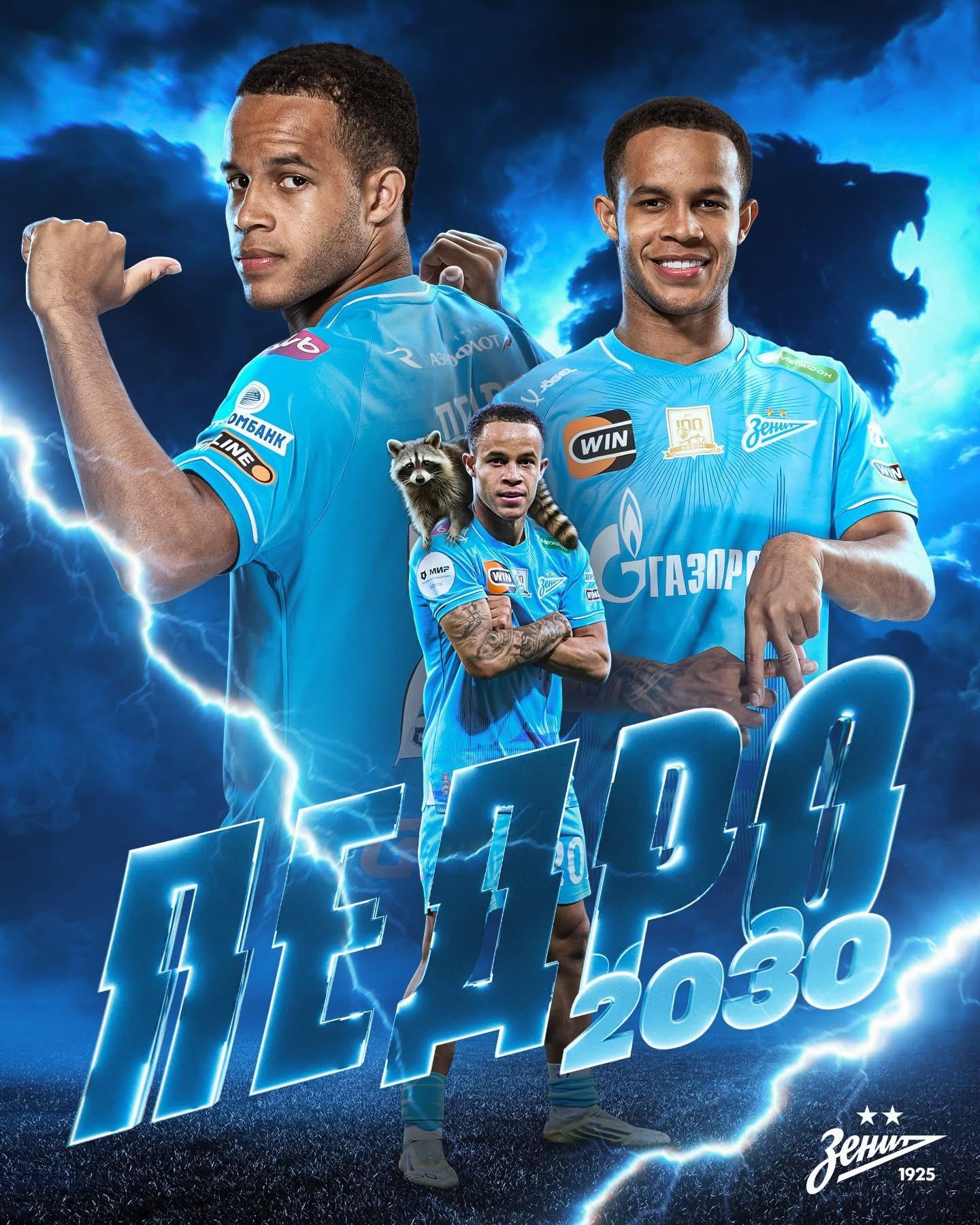 Zenit anuncia a renovação do contrato do atacante Pedro (Ex-Corinthians) até 2030