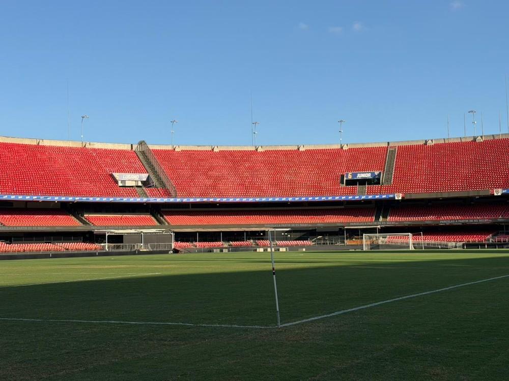 Veja como está o gramado do Morumbis na véspera de São Paulo x Palmeiras