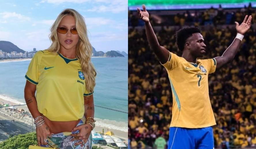 Virginia Fonseca agradece apoio de Vini Jr. após xingamentos em amistoso da Seleção